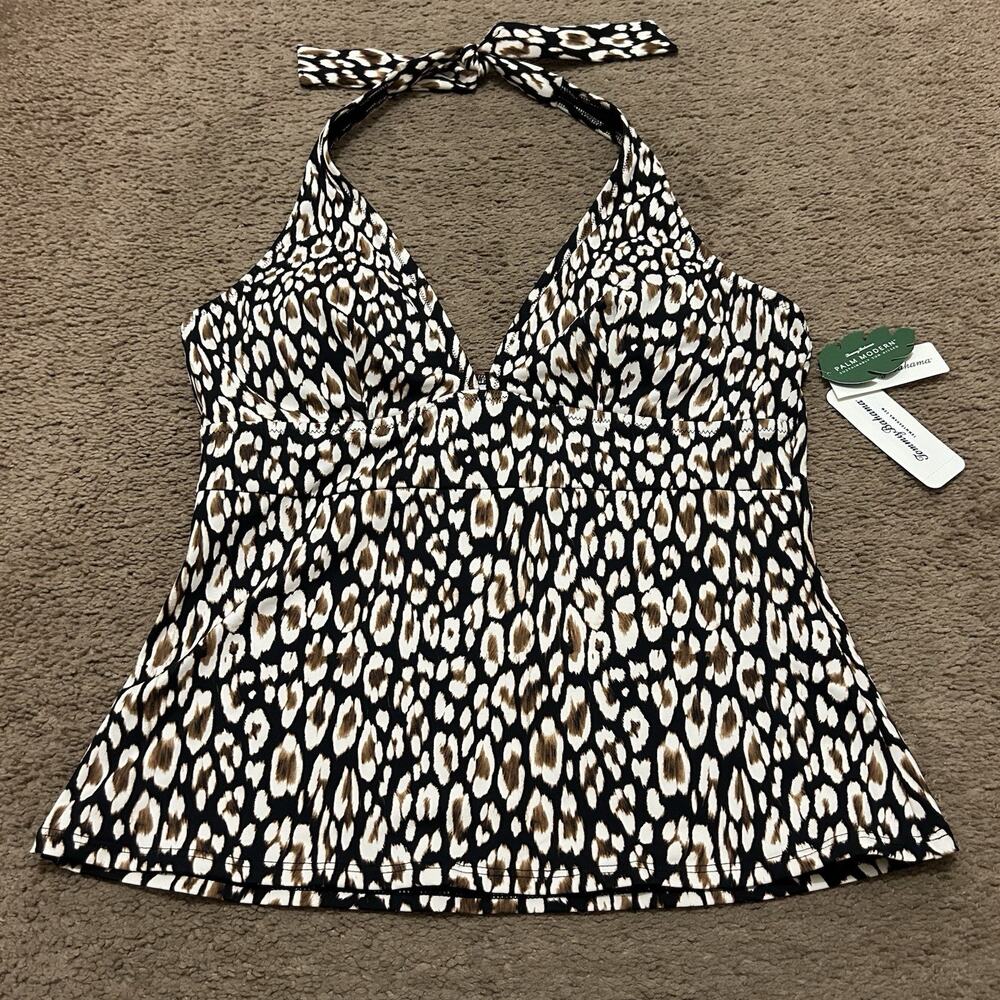 Tommy Bahama Palm Modern Tankini Safari Cat Size Large Animal Print
